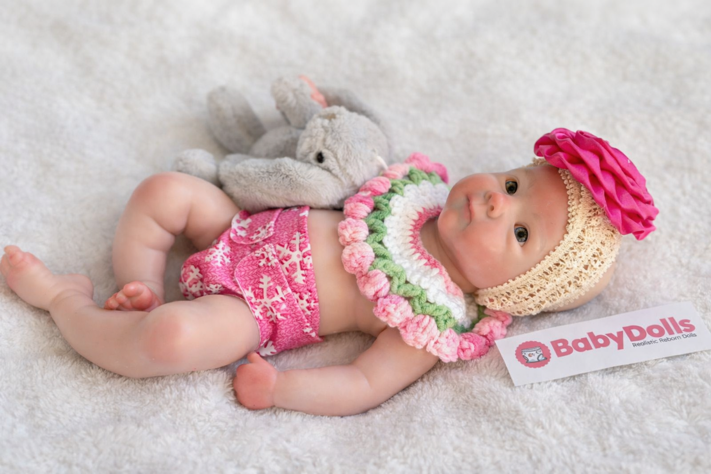 Lulu • Muñeca bebé renacida de silicona de 33 cm • Muñeca niña realista