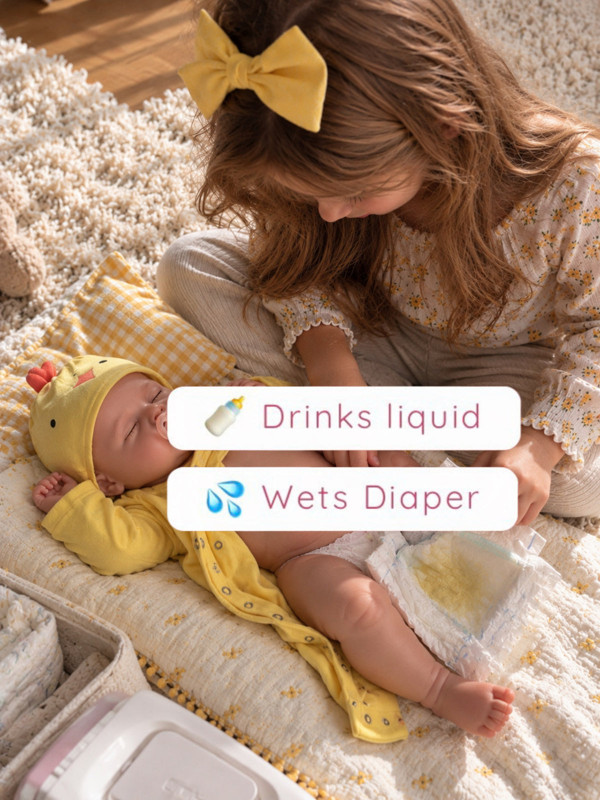 50cm Full Body Silicone Realistic Reborn Baby Doll - Drinks & Wets - Girl (Amelia)