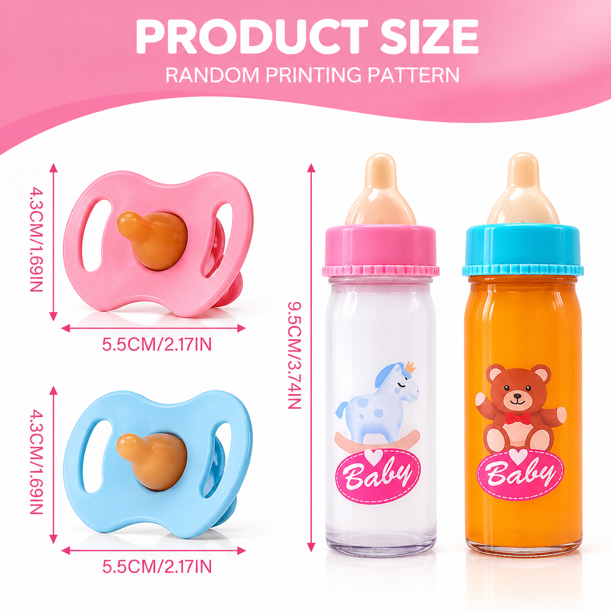 Magic Baby Bottle Toy Set, Doll Accessories, Simulated Milk Bottle Toy, Feeding Accessories