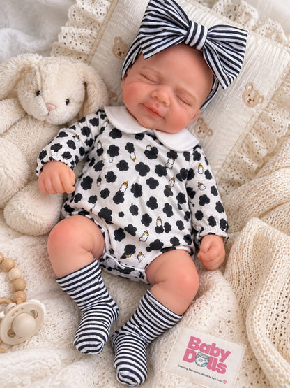 33cm Full Body Silicone Reborn Doll – Realistic Baby Doll – Girl (Evie)