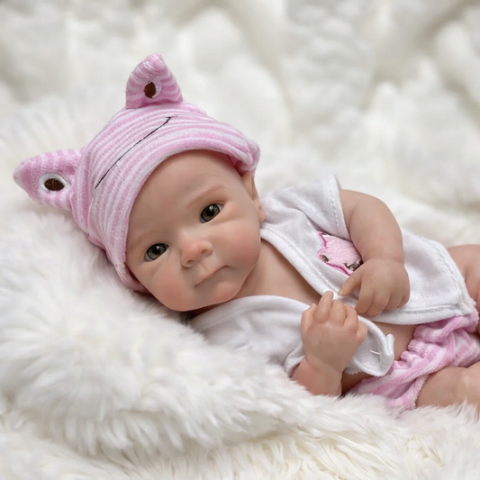 33cm Full Body Silicone Reborn Doll – Realistic Baby Doll Toy – Girl (Lulu)