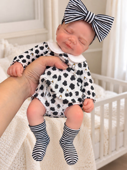 33cm Full Body Silicone Reborn Doll – Realistic Baby Doll – Girl (Evie)