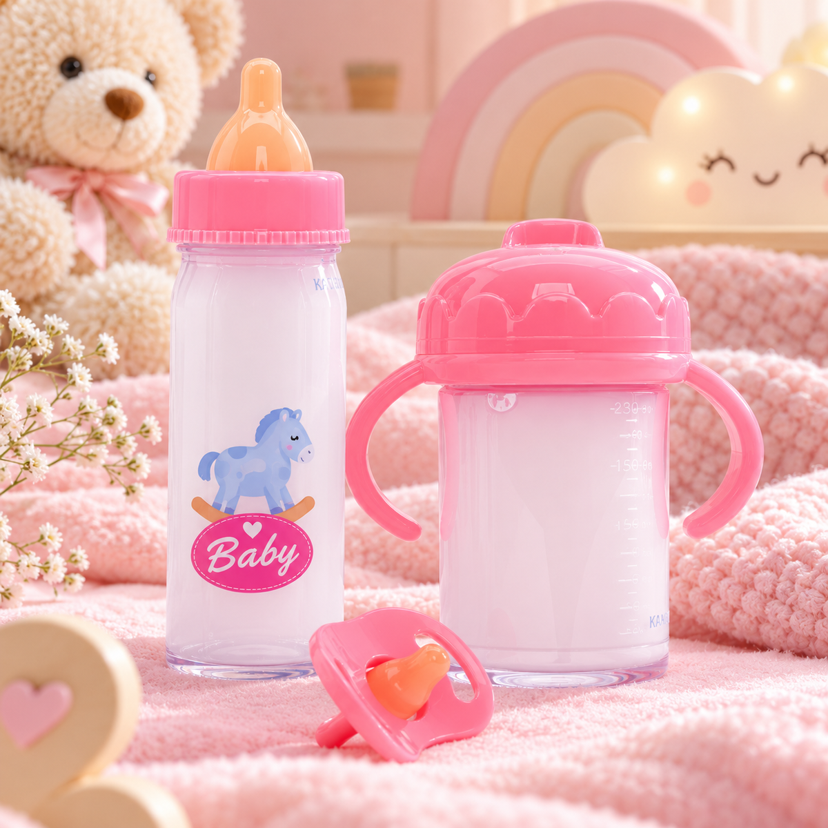 Magic Baby Bottle Toy Set, Doll Accessories, Simulated Milk Bottle Toy, Feeding Accessories