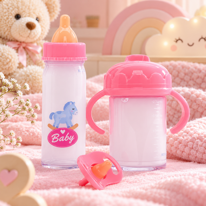 Magic Baby Bottle Toy Set, Doll Accessories, Simulated Milk Bottle Toy, Feeding Accessories