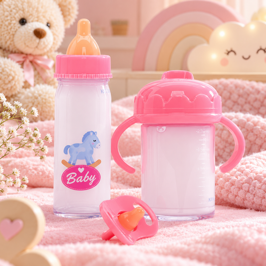 Magic Baby Bottle Toy Set, Doll Accessories, Simulated Milk Bottle Toy, Feeding Accessories