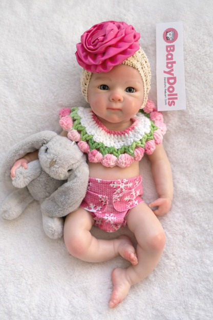 33cm Full Body Silicone Reborn Doll – Realistic Baby Doll Toy – Girl (Zoe)