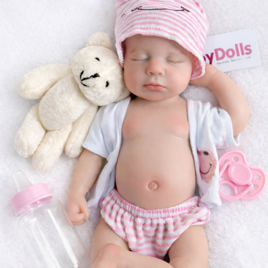 33cm Full Body Silicone Reborn Doll – Realistic Baby Doll Toy – Boy/Girl (Jamie)