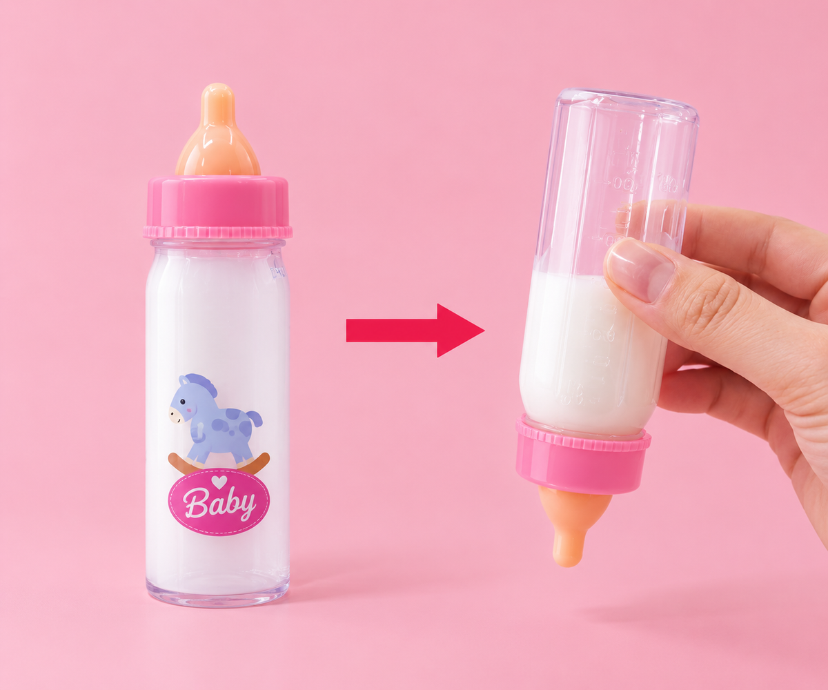 Magic Baby Bottle Toy Set, Doll Accessories, Simulated Milk Bottle Toy, Feeding Accessories