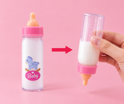Magic Baby Bottle Toy Set, Doll Accessories, Simulated Milk Bottle Toy, Feeding Accessories