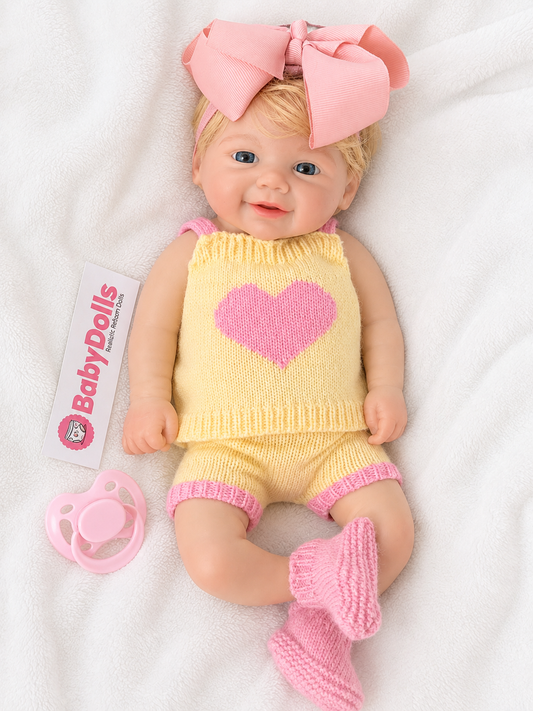 33cm Full Body Silicone Reborn Doll – Realistic Baby Doll – Girl (Chloe)