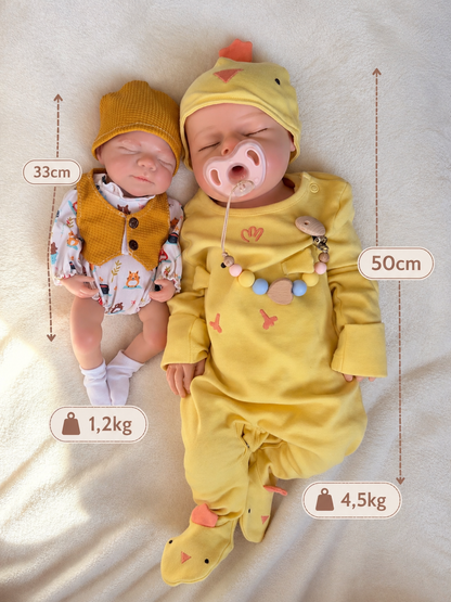 50cm Full Body Silicone Realistic Reborn Baby Doll - Drinks & Wets - Girl (Amelia)