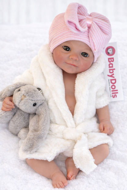 Jamie • Muñeca bebé reborn de silicona de 33 cm: niño o niña realista y realista